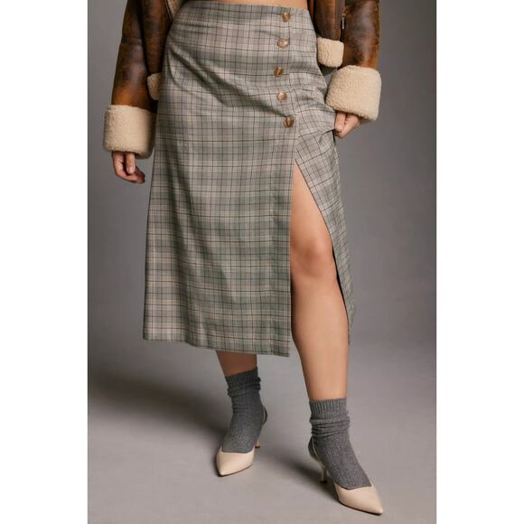 ✨ NEW Anthropologie | Porridge Button-Side Midi Skirt – Size XL ✨ - Picture 6 of 8